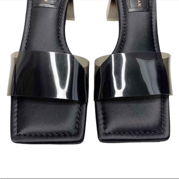 GOOD AMERICAN NEW Block Heel Square Toe Slide Sandal size 9 - Picture 2 of 12